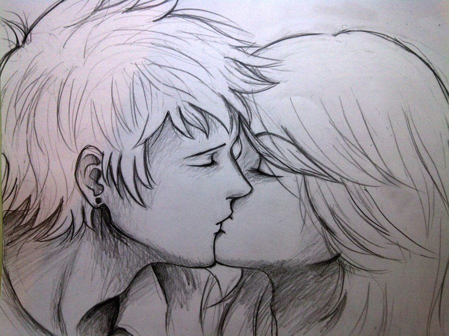 pix for anime couple kiss drawing