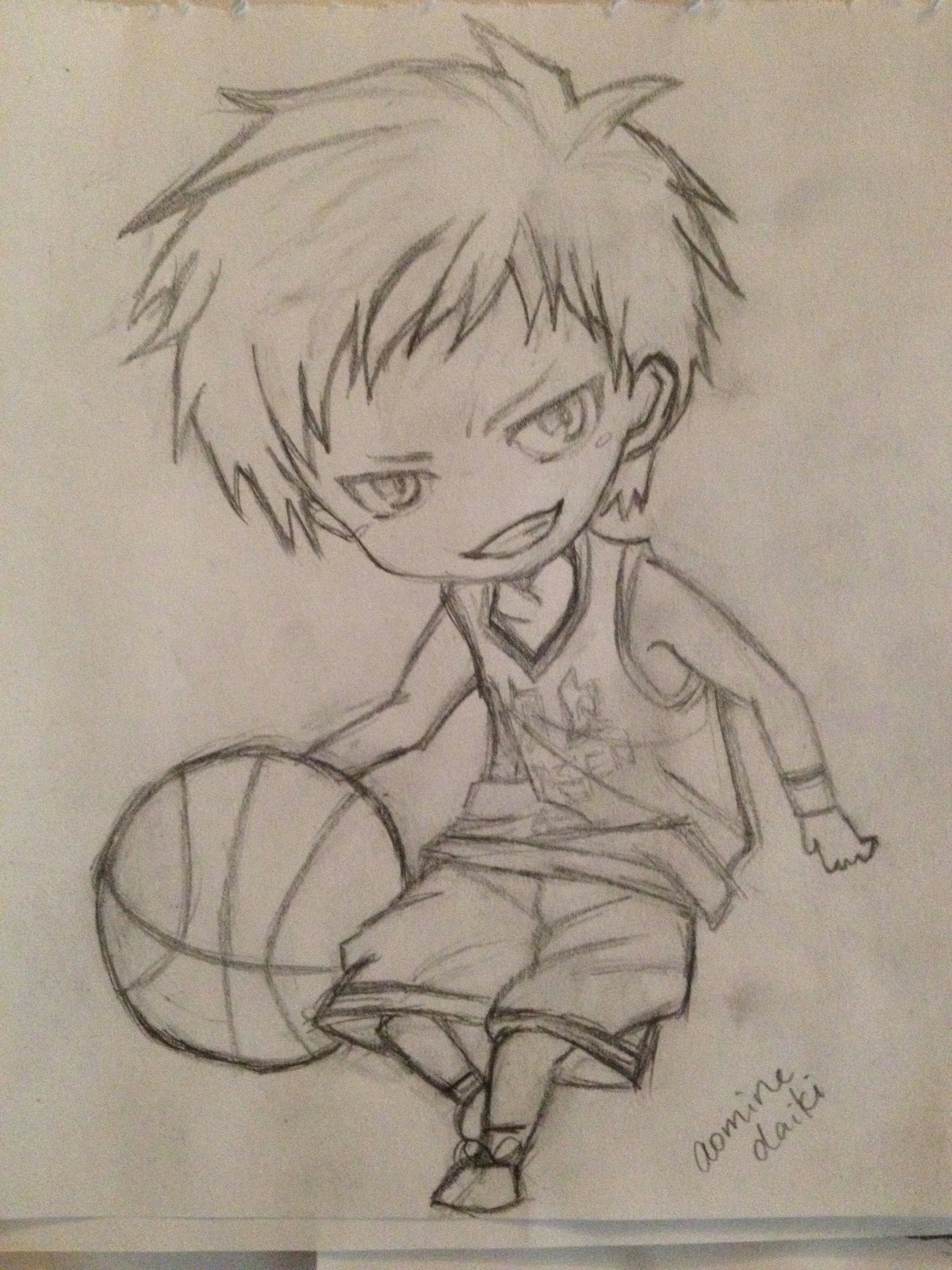 my aomine chibi drawing chibi drawing kuroko