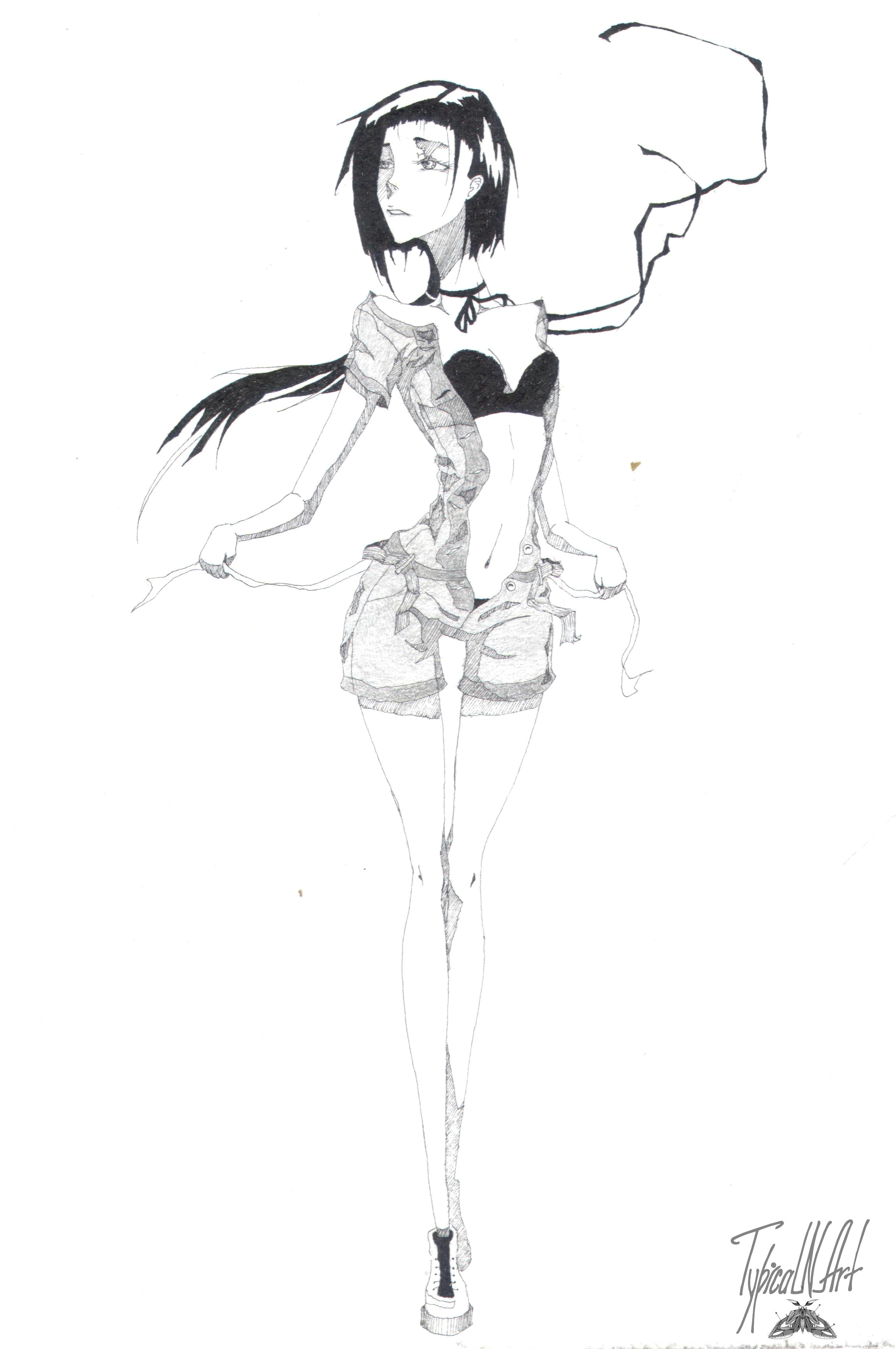 character design anime art girl drawing