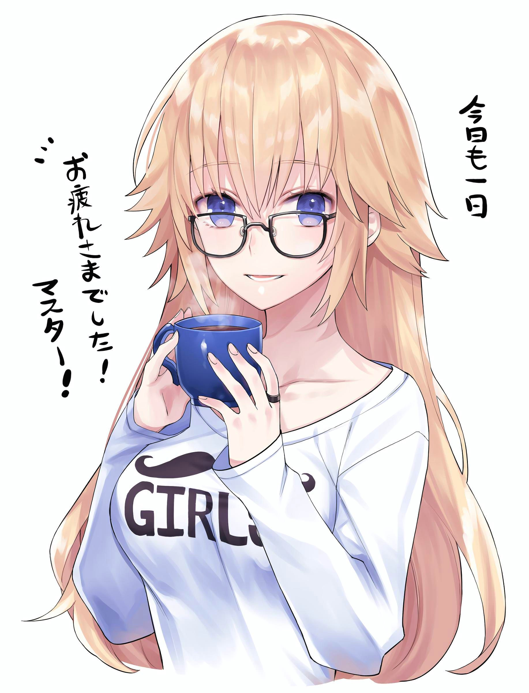 jeanne enjoying her morning coffee fate anime girls all anime anime art