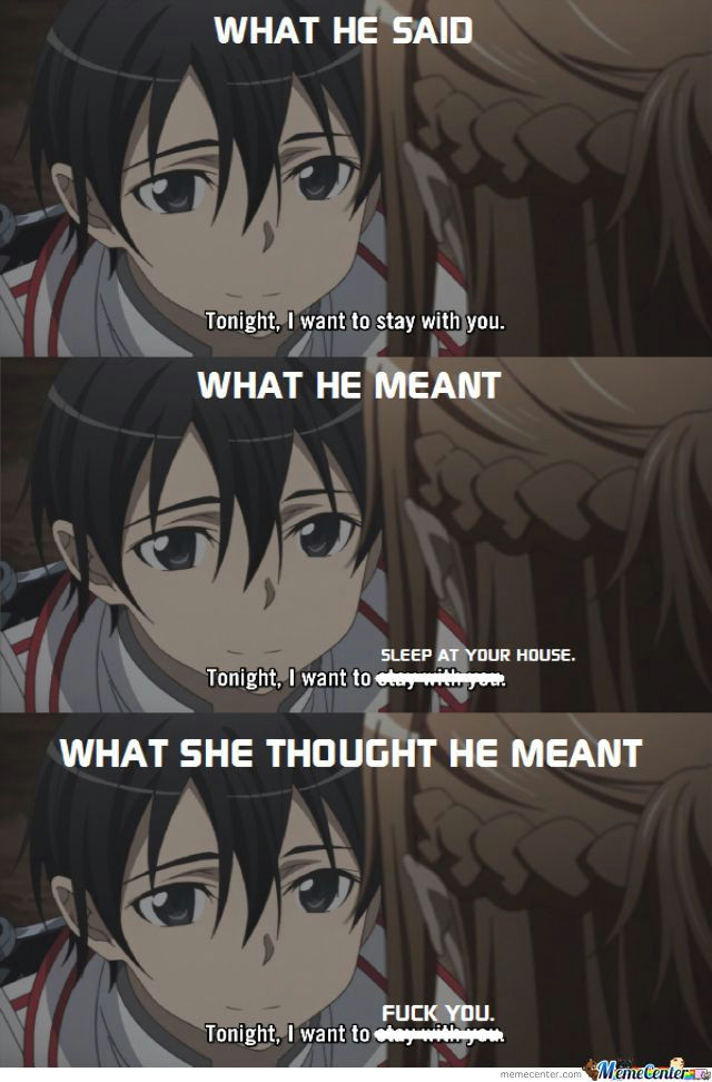 herpaderp failure to communicate anime shows sword art online memes sword art online asuna