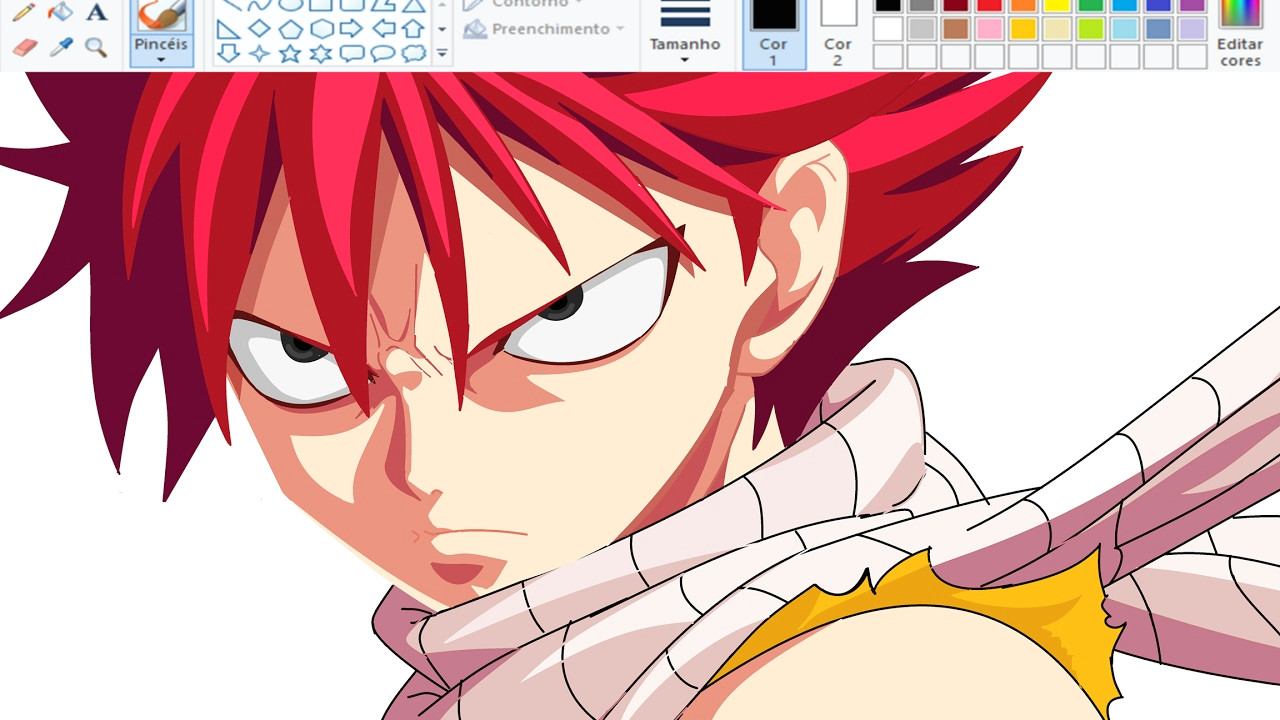 drawing anime on paint natsu dragneel fairy tail speedpaint