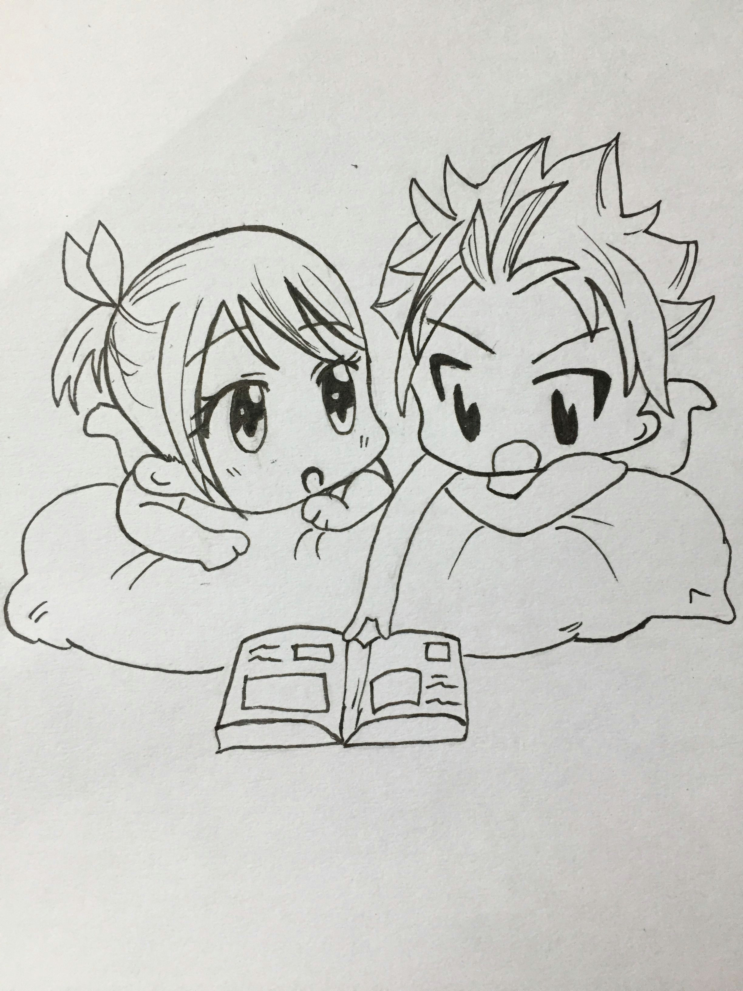 nalu chibi fairytail nalu chibi mangadrawing manga love art mystyle anime natsuxlucy natsuandlucy natsu lucy