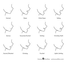 12 anime mouth side view drawings