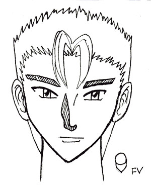 how to draw male head front view