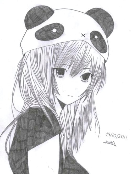 panda anime girl art drawings croquis chibi manga anime anime art