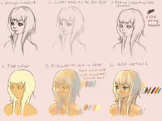 color tutorial blonde hair and skin tones manga drawingdrawing tipssketch paintingdigital