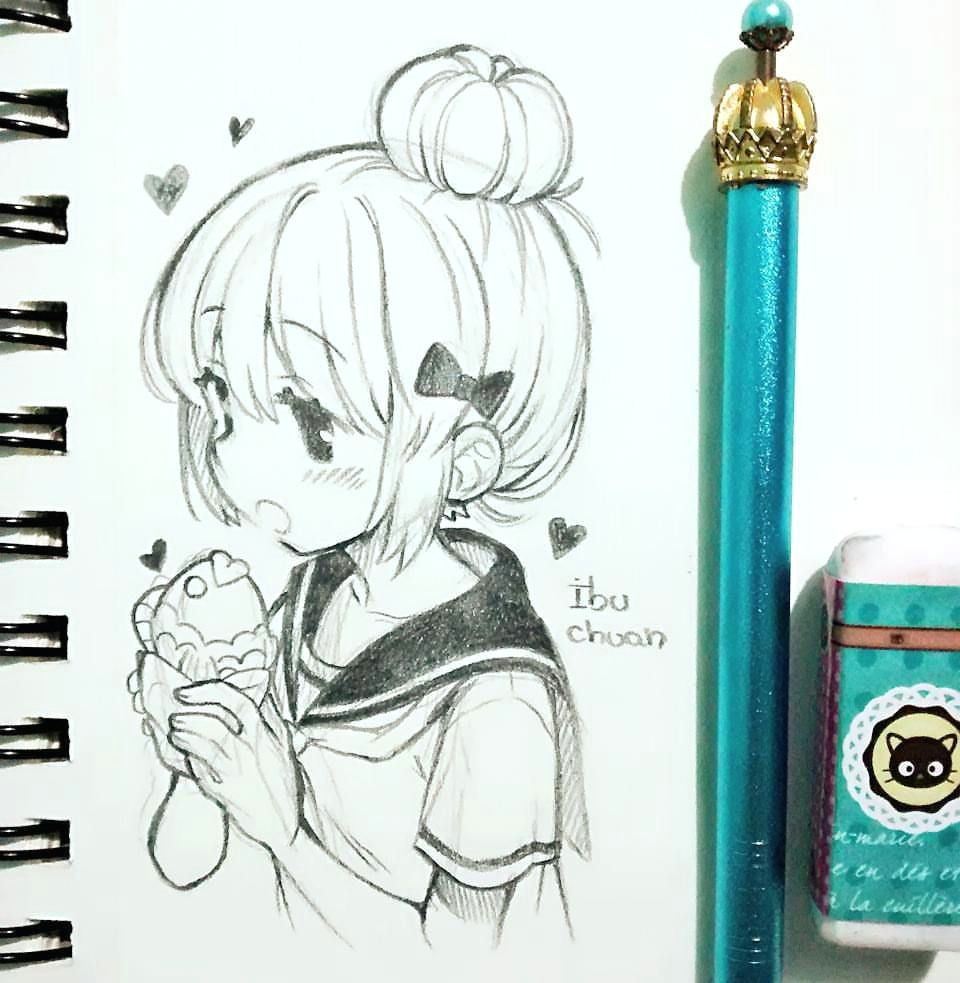 rico taiyaki anime k anime girls marker art kawaii art manga drawing