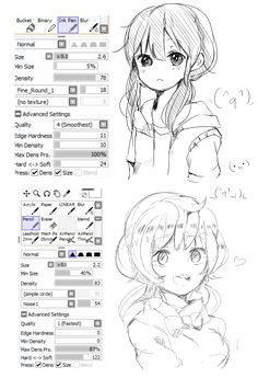 paint tool sai brush settings a hhello a actually i used so many brushes for sketch thing but i