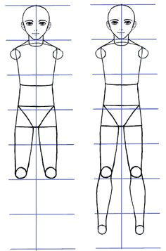 how to draw anime guys body proportions