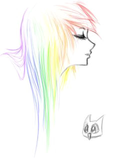 sketch rainbow emo