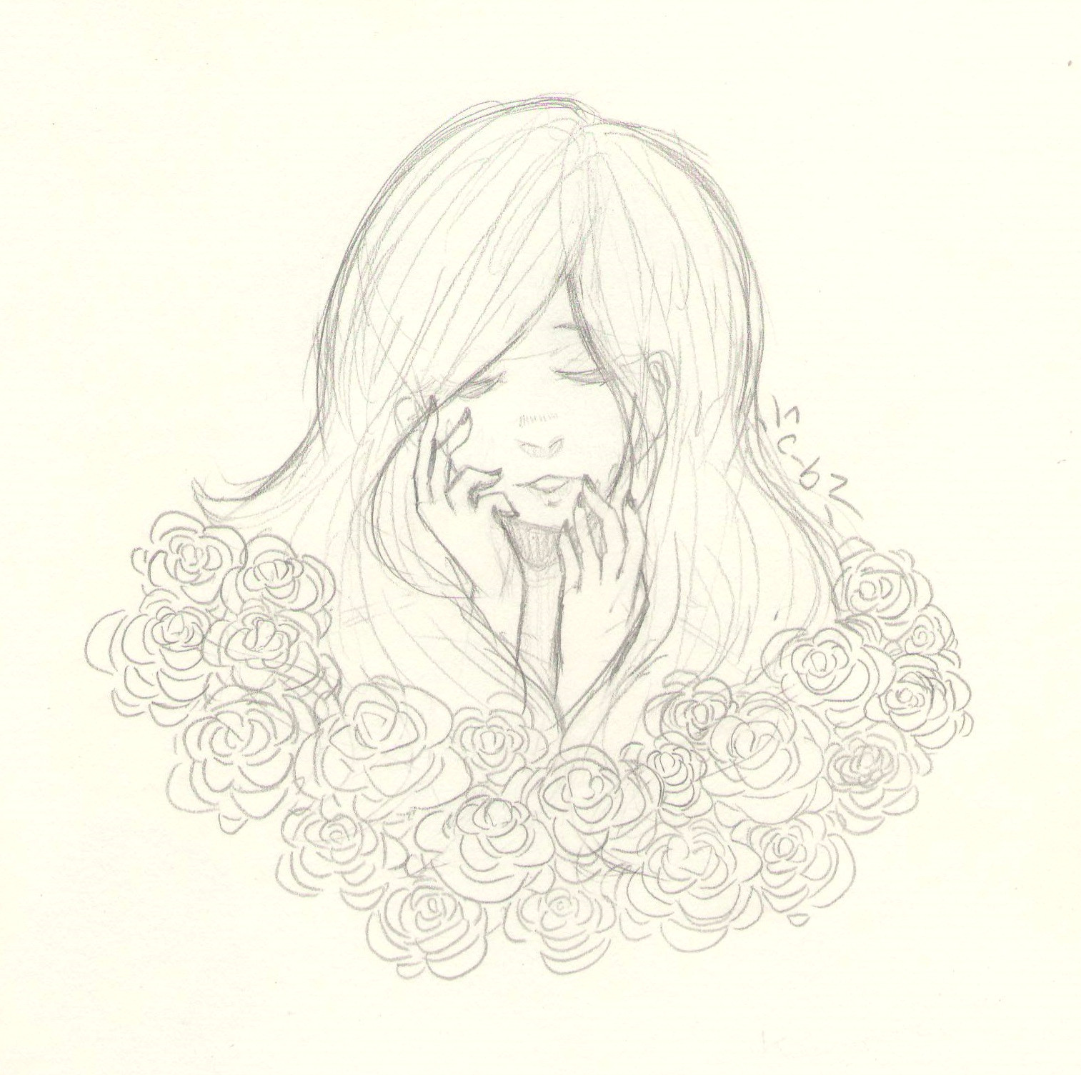 i found a nice way to draw roses roses flowers animegirls anime traditional art pencildrawing myart