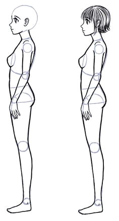 how to draw anime side view full body profile