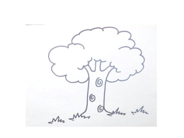 easy drawing tutorial how to draw tree for beginners tree drawing tutorial for kids