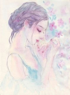 watercolor portraits watercolor art chinese art anime art girl manga art