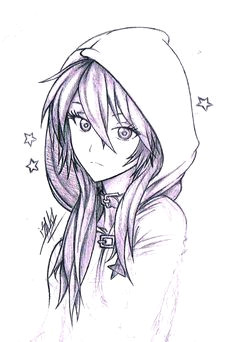 anime hoodie hood down google search girl sketch anime drawings sketches anime sketch