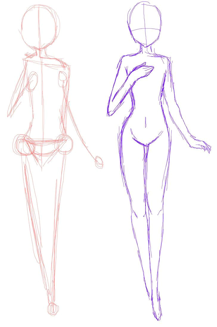 Drawing Anime without Guidelines Anime Bases Anime Base Standing Guideline Drawing Help