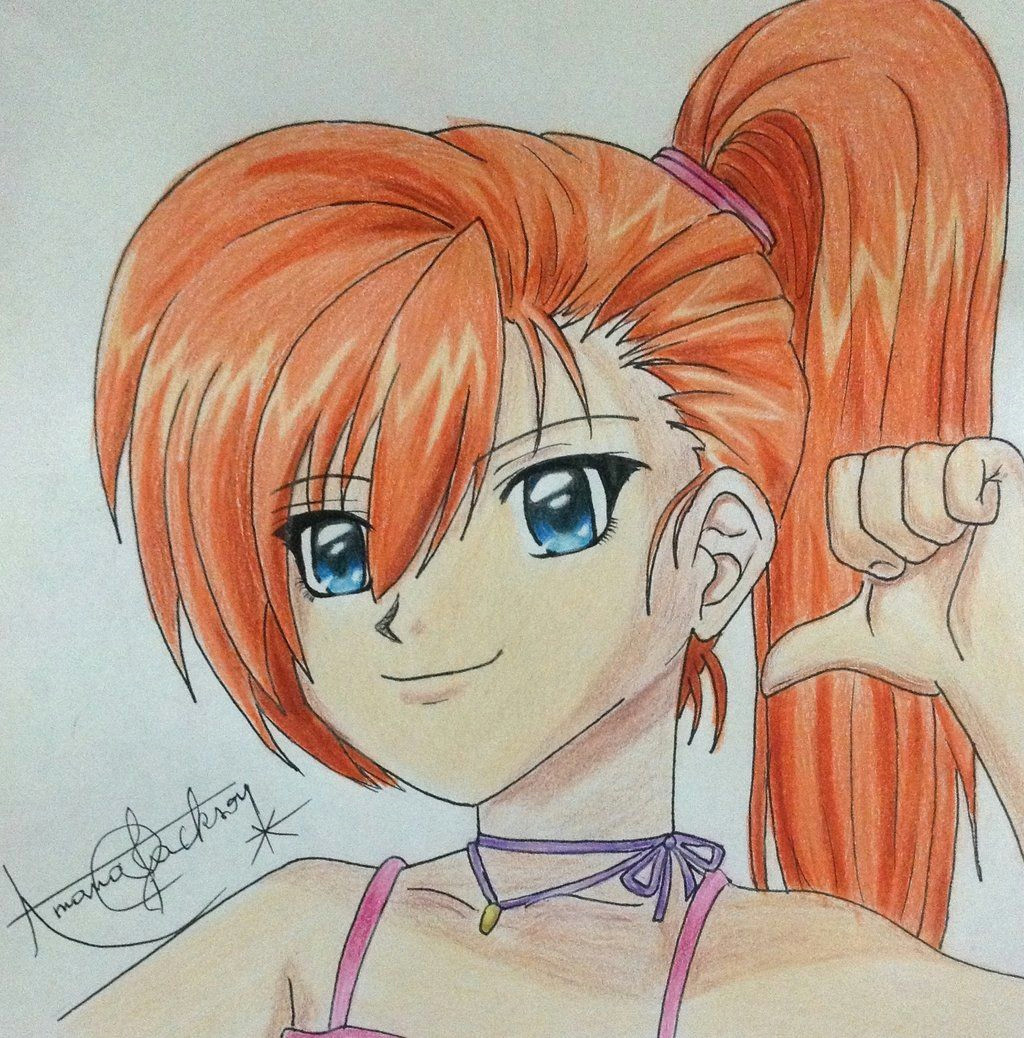 anime girl drawing anime girl drawing with colored pencils by amana jackson