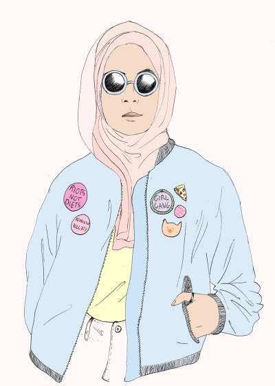 drawing girl outfit feminism feminist teen badges bomber jacket patches girl gang feminist killjoy riots not diets riot grrrl hijab popular