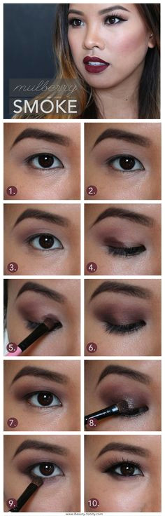 beauty vanity mulberry smoke dark lips and berry lids makeup tutorial for asian eyes