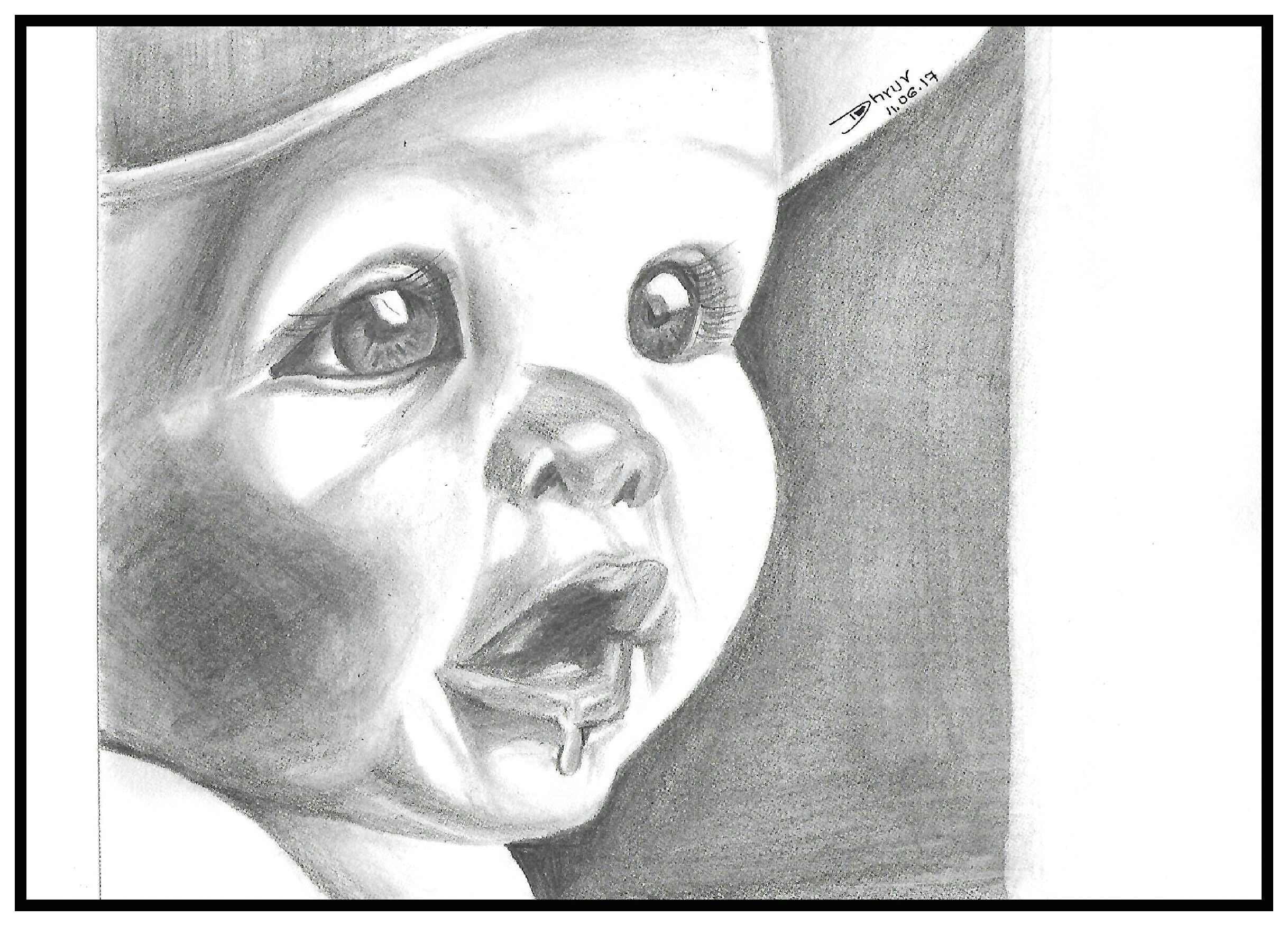 a cute baby i have used 4b 8b pencil and stumper for smudging