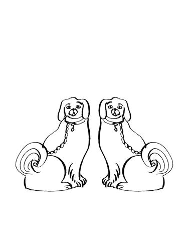 bookends simple line drawings black and white illustration sketch painting bookends dog