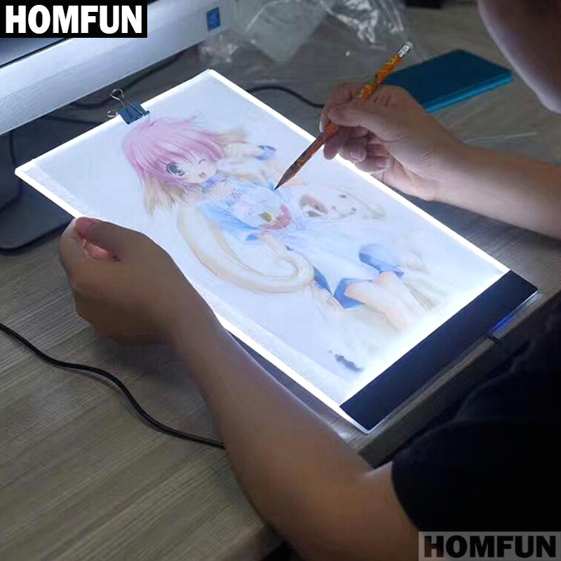 homfun a4 led artist thin art stencil drawing board light box tracing table pad 5d diy diamond embroidery painting cross stitch online with 44 04 piece on