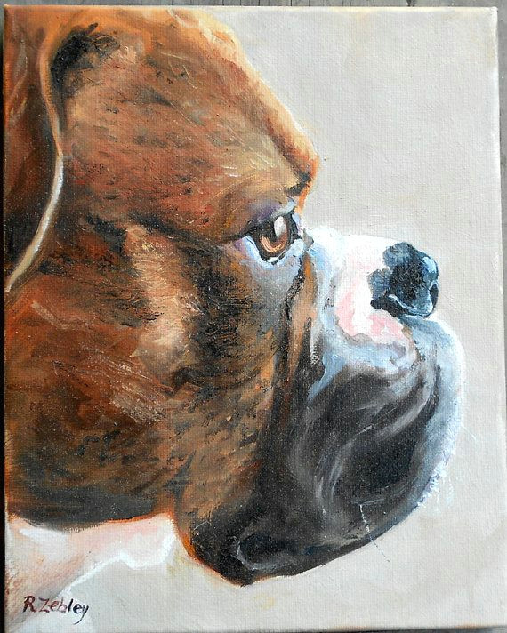 boxer dog pet portrait oil painting on canvas by customportraitart 225 00
