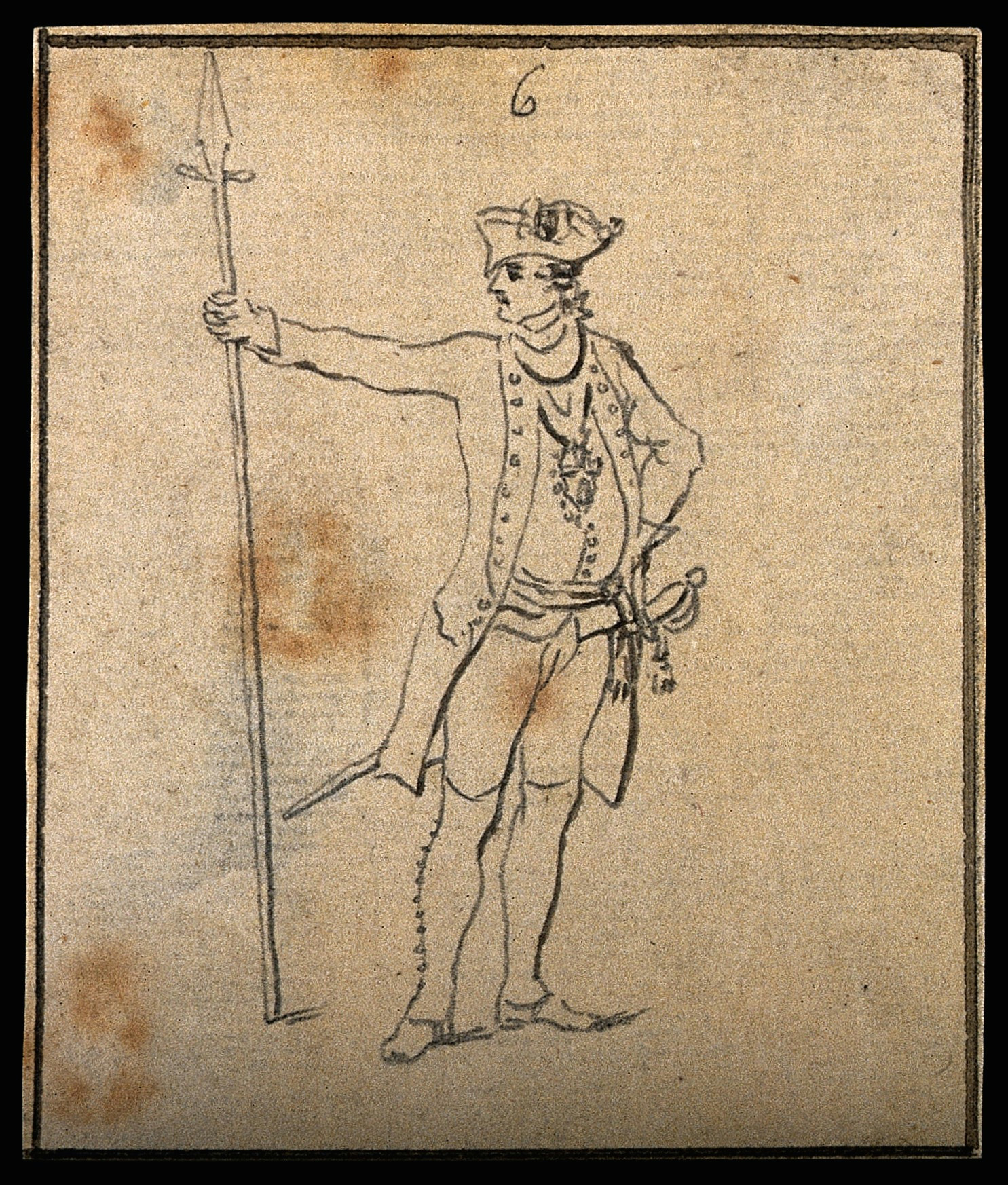 file a soldier in the prussian army drawing c 1794 wellcome