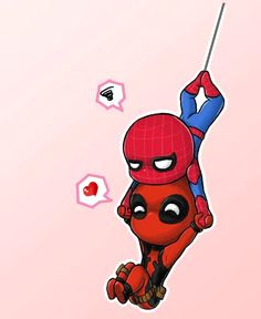 little deadpool fan art deadpool and spiderman by