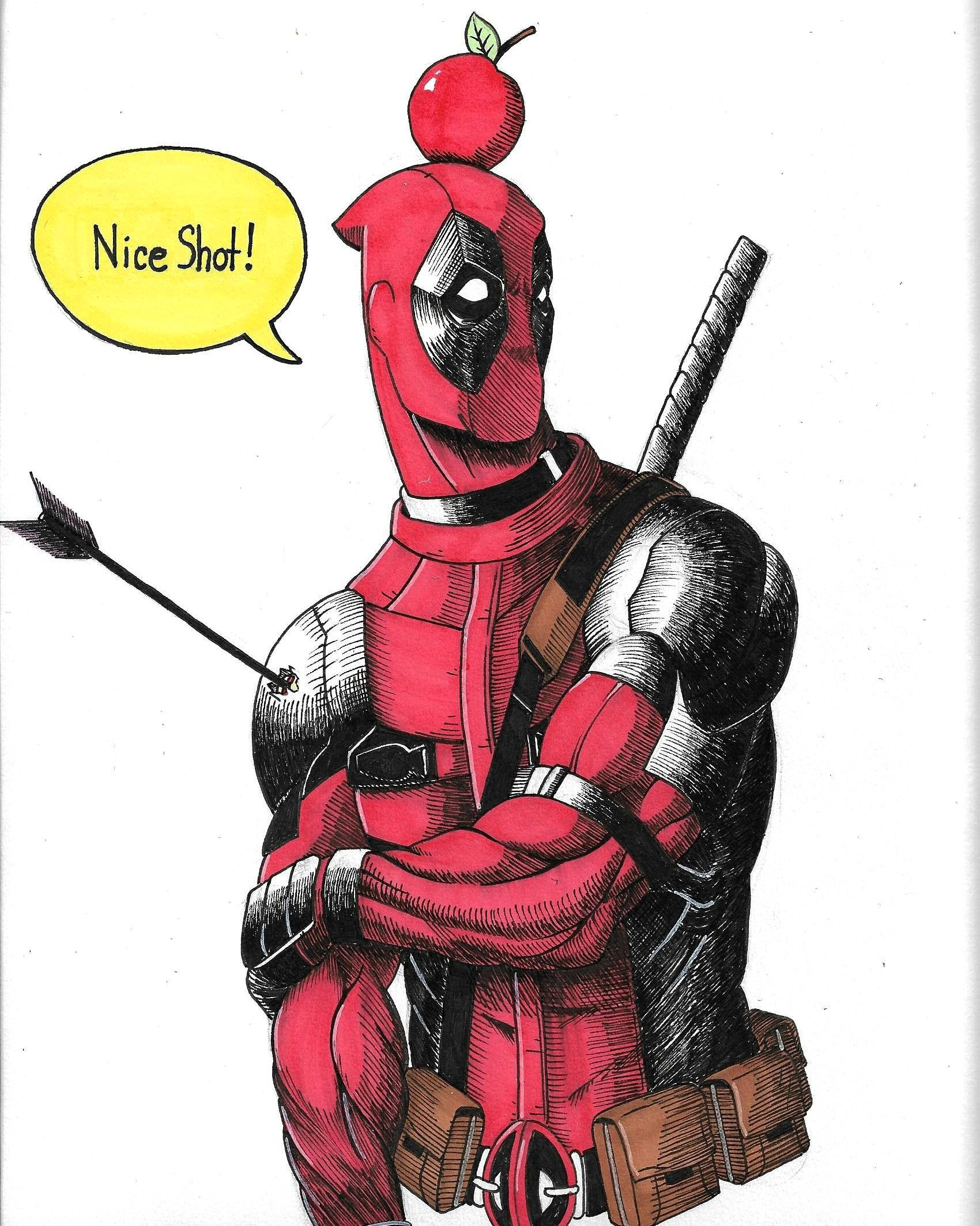 deadpool drawing i did with pro markers and microns