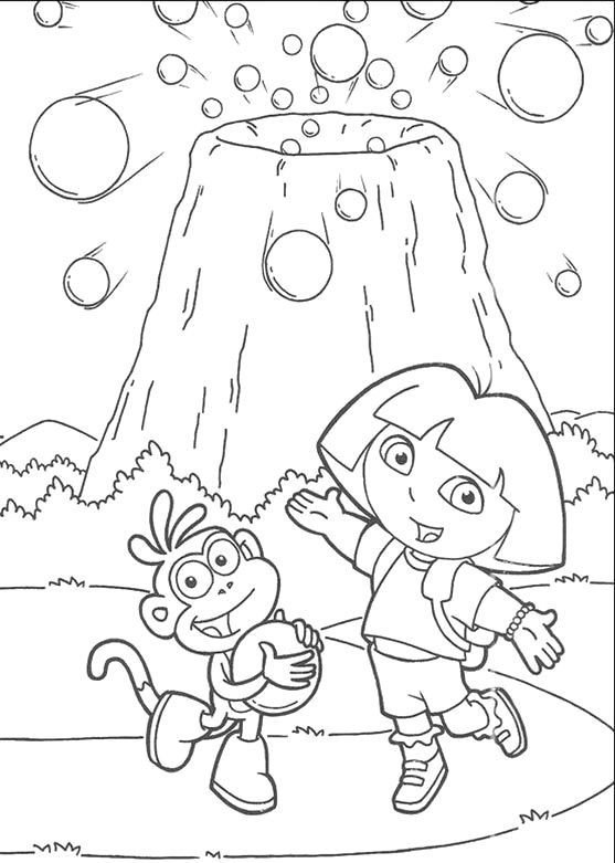 dora and boots are near mount coloring pages dora the explorer cartoon coloring pages