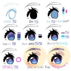 beginner s anime eye tutorial using sai by kittycouch maltechniken malerei kleidung zeichnen