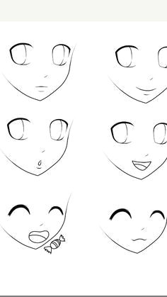 anime style heads drawing not mine