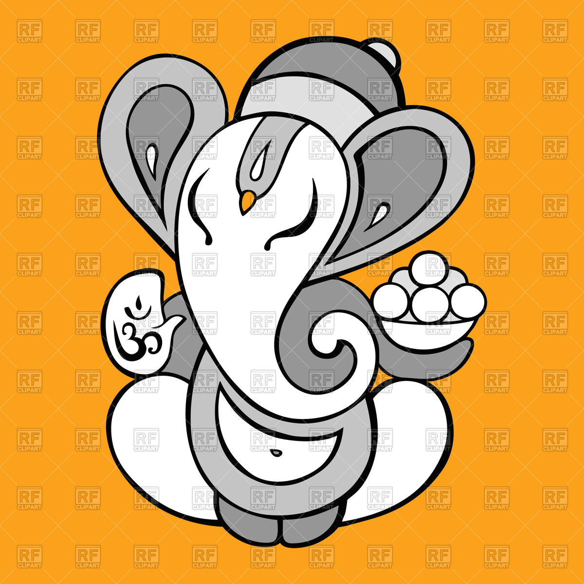 cartoon ganesha on yellow background vector image vector illustration of plants and animals a c katyau click to zoom