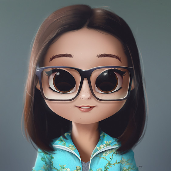 cartoon portrait digital art digital drawing digital painting character design drawing big eyes cute illustration art girl doll hair van gogh