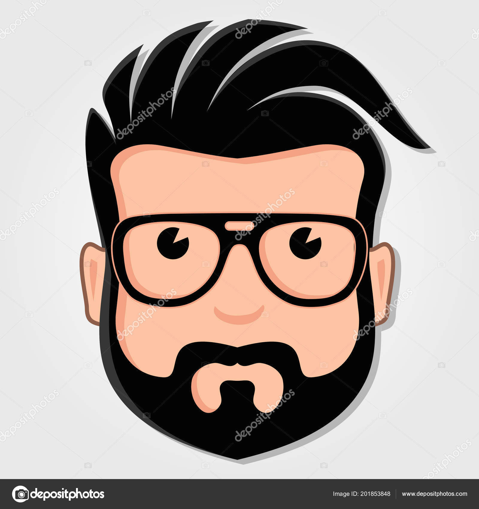 man cartoon face with glasses vector illustration wektor od zfmbek