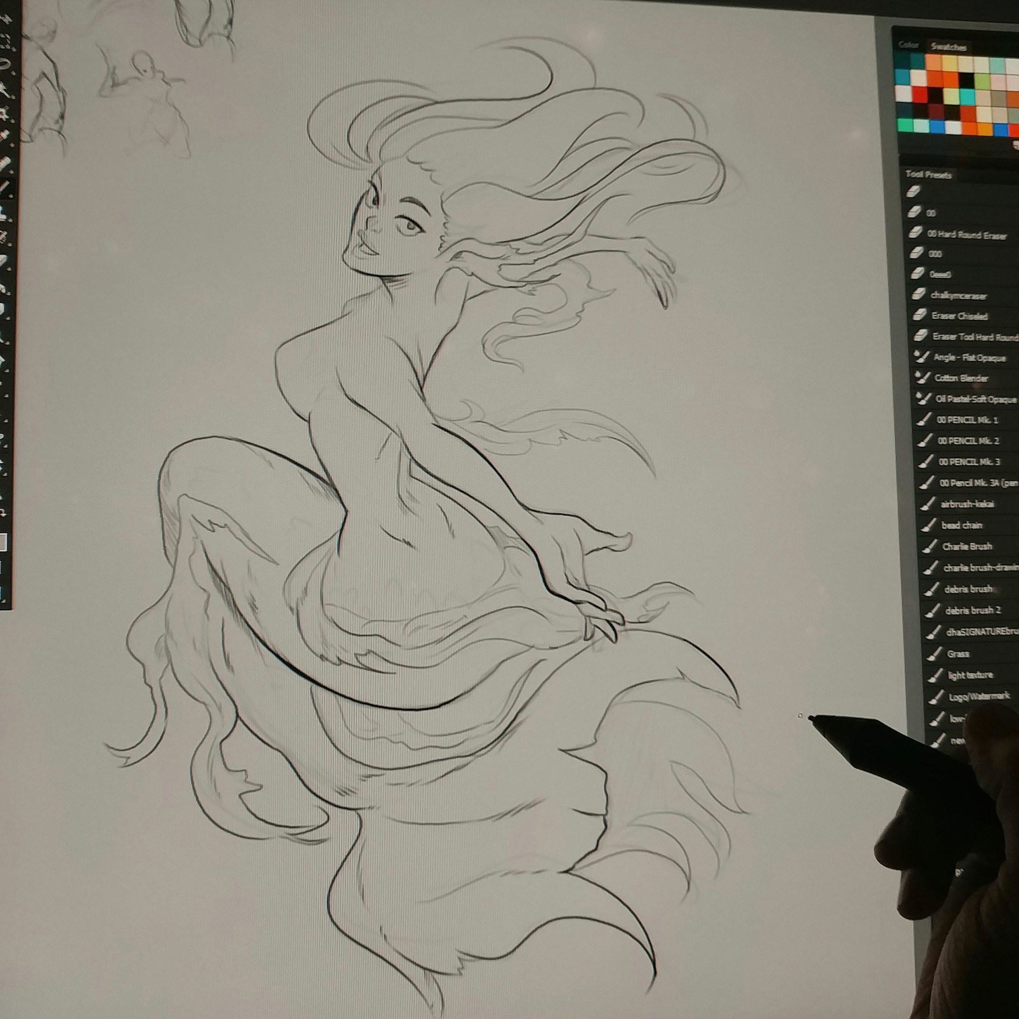 danhowardart on twitter this morning s mermay sketch drawing art cintiq madewithwacom