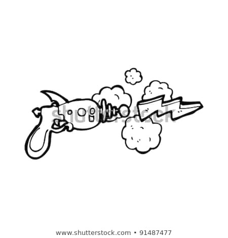 ray gun shooting lightning bolt cartoon