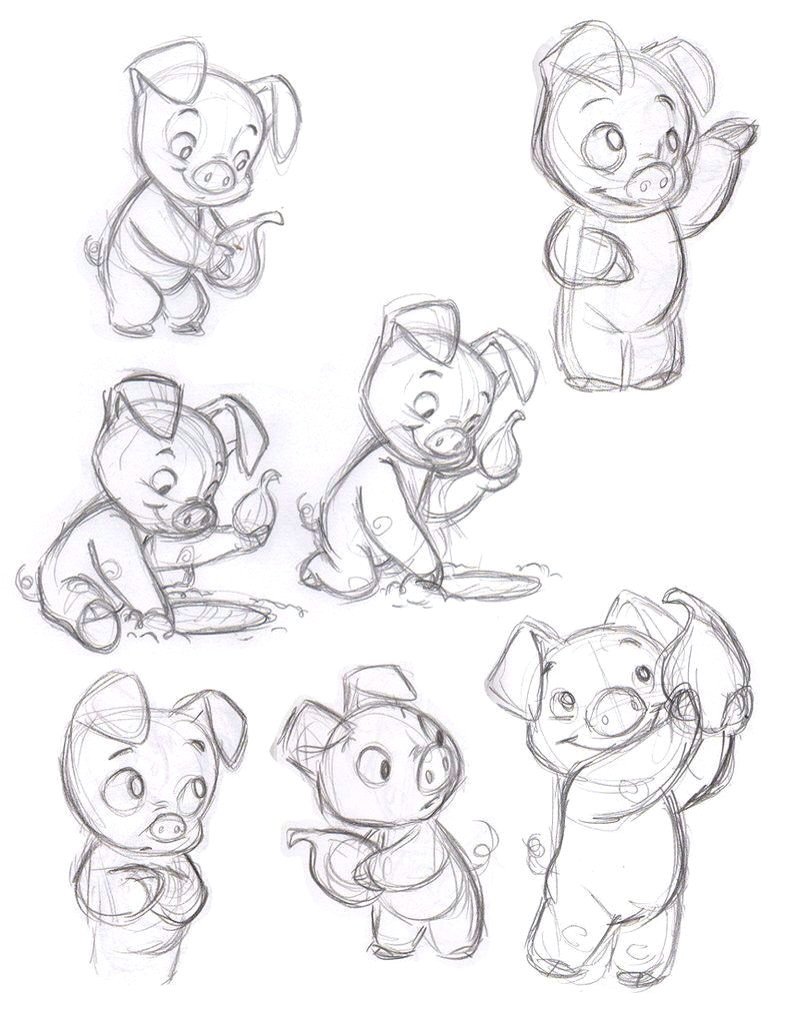 pig sketch pig drawing little pigs animal design cartoon pig cartoon