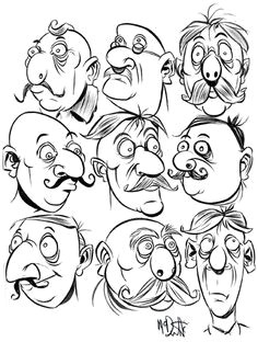 cartoon faces 2 medium by cartoons and illustrations by jim mcdermott tagged faces sketchbook