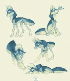 how to draw animated dogs or wolves
