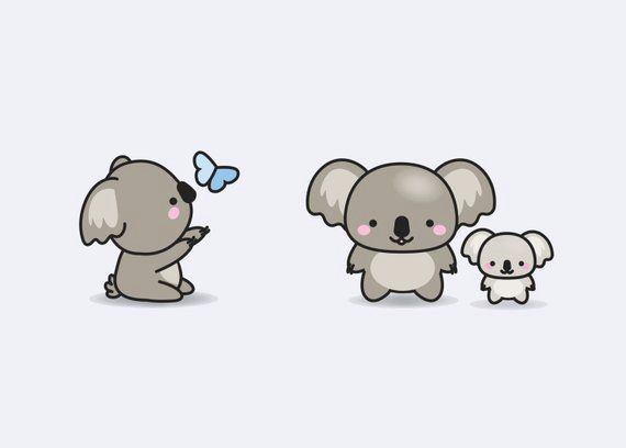 premium vector clipart kawaii koala cute koalas clipart etsy