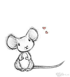 cartoon mouse drawing with heart google search cute animal drawings cute easy drawings