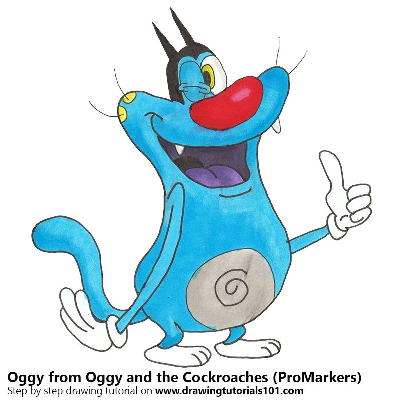 oggy from oggy and the cockroaches with promarkers