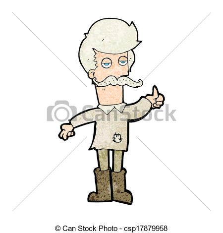 cartoon old man in poor clothes csp17879958