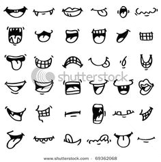 hand draw cartoon mouth icon