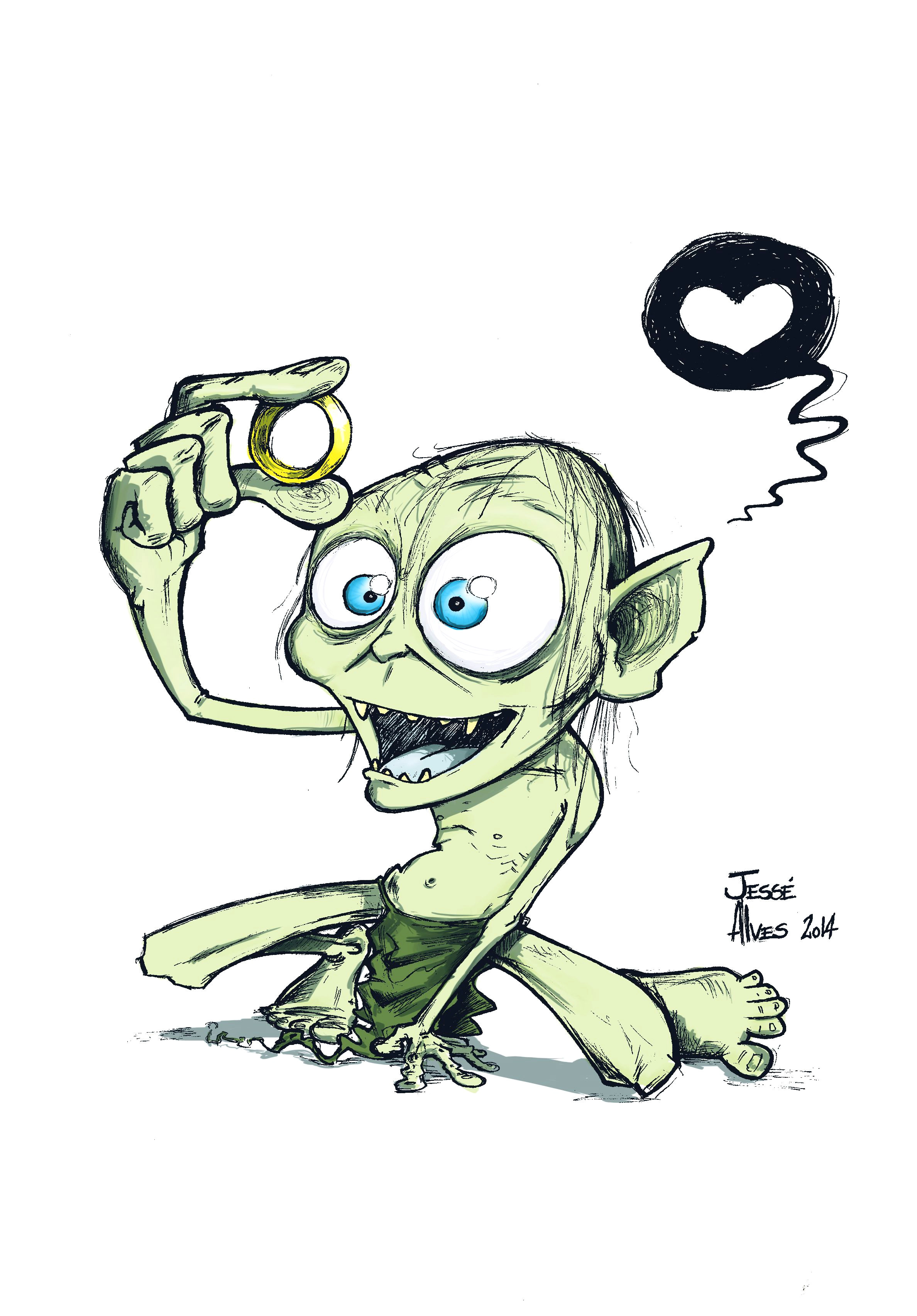 Drawing Cartoon Ring Smeagol the Lord Of the Rings the Hobbit Jesse Alves Cartoon Pins