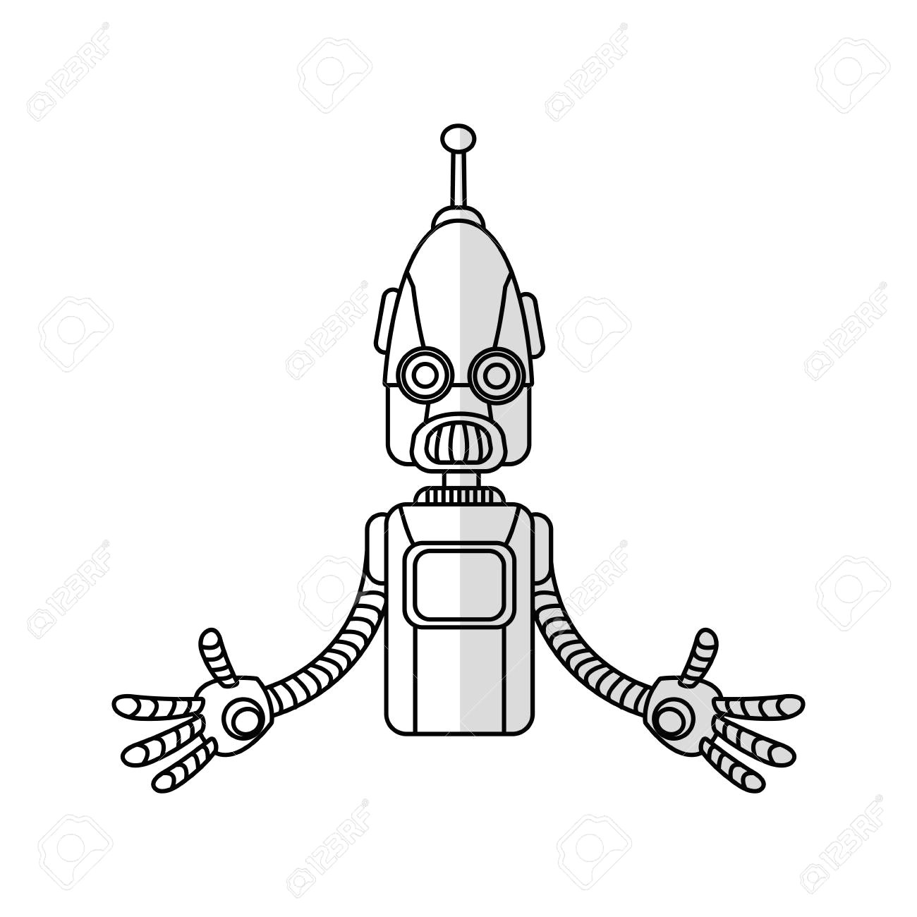 robot cartoon icon over white background vector illustration stock vector 72815431