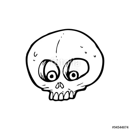 line drawing cartoon funny skull